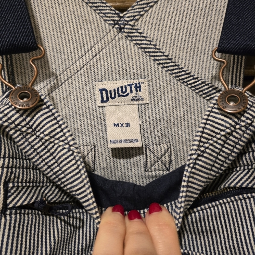 Duluth Women's Striped Railroad Overalls Worn Once!